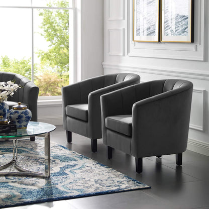 home office desk chairs | CasaFoyer Prospect Performance Velvet Armchair Set of 2 | Modern Twist | Stain-Resistant | Channel Tufted | Retro Modern Design | Comfortably Padded | 331 lbs Capacity | casafoyer.myshopify.com