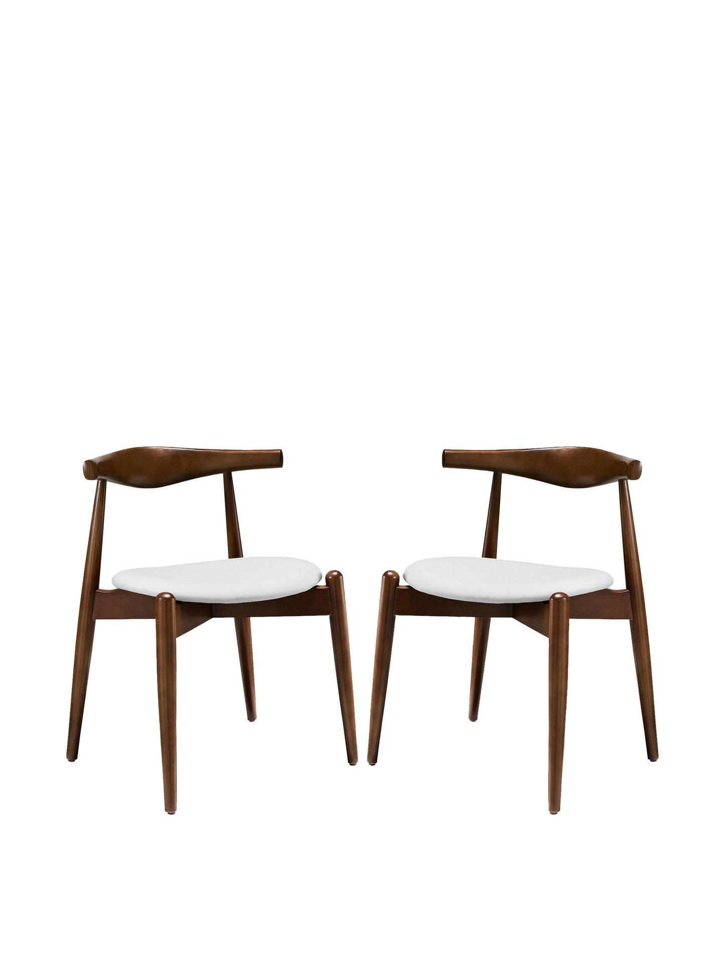 home office desk chairs | CasaFoyer Stalwart Dining Chair Set of 2 | Solid Beech Wood | Elegant Design | Vinyl Upholstery | Dark Walnut White | casafoyer.myshopify.com