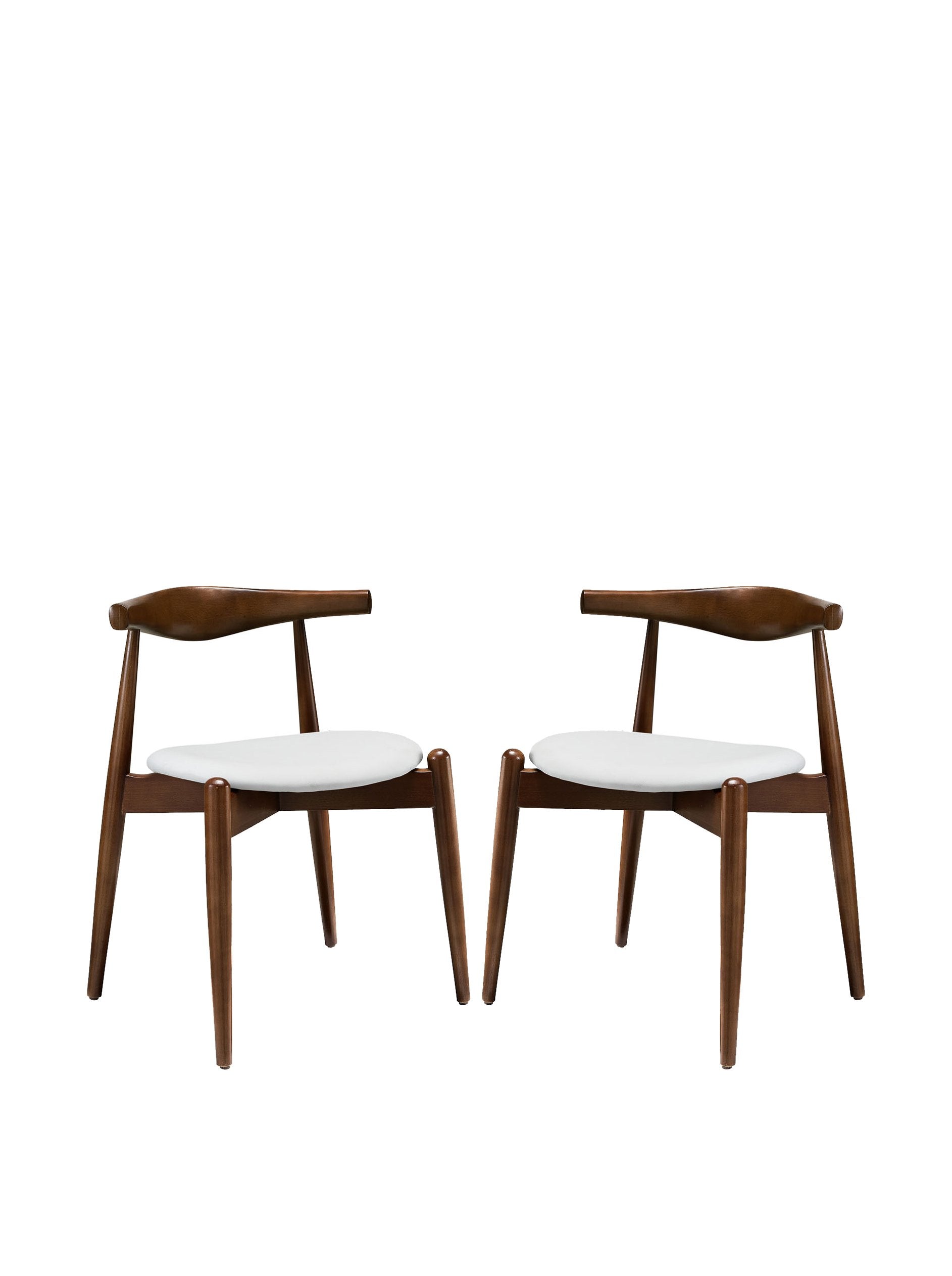 home office desk chairs | CasaFoyer Stalwart Dining Chair Set of 2 | Solid Beech Wood | Elegant Design | Vinyl Upholstery | Dark Walnut White | casafoyer.myshopify.com
