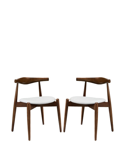 home office desk chairs | CasaFoyer Stalwart Dining Chair Set of 2 | Solid Beech Wood | Elegant Design | Vinyl Upholstery | Dark Walnut White | casafoyer.myshopify.com