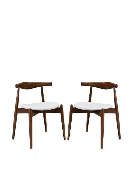 home office desk chairs | CasaFoyer Stalwart Dining Chair Set of 2 | Solid Beech Wood | Elegant Design | Vinyl Upholstery | Dark Walnut White | casafoyer.myshopify.com