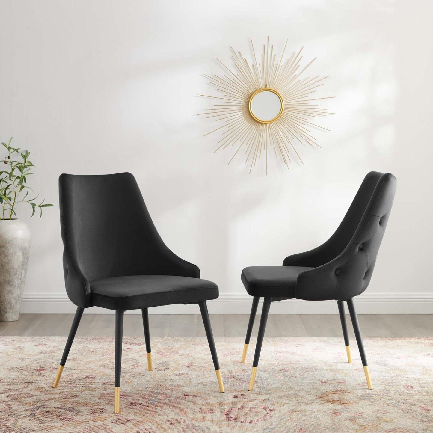 home office desk chairs | CasaFoyer Adorn Tufted Performance Velvet Dining Side Chair | Luxurious Stain-Resistant Vintage Modern Style | Set of 2 | casafoyer.myshopify.com
