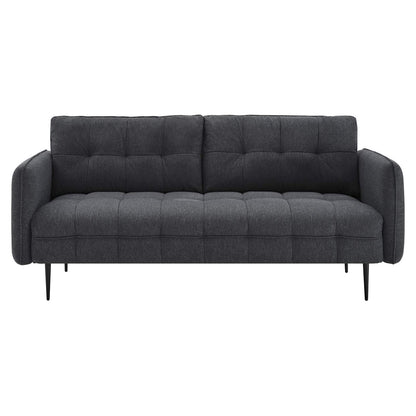 sofas | CasaFoyer Cameron Tufted Fabric Sofa | Contemporary Mid-Century Style | Soft Polyester Upholstery | Dense Foam Padding | Solid Wood Frame | Easy Assembly | Charcoal | casafoyer.myshopify.com