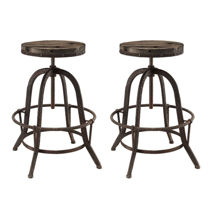 barstools | CasaFoyer Collect Wood Top Counter Stool | Set of 2 | Industrial Modern Design | Pine Wood | Cast Iron Stand | Foot Ring | Timeless Addition | casafoyer.myshopify.com