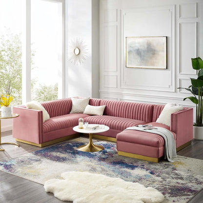 kitchen and dining room sets | CasaFoyer Sanguine Channel Tufted Performance Velvet Living Room Sectional Sofa Collection | Retro Modern Design | Stain-Resistant | Ultimate Comfort & Support | Gold Stainless Steel Base | 3-Piece Furniture Set | casafoyer.myshopify.com