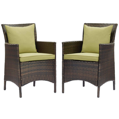 patio bistro sets | CasaFoyer Conduit Outdoor Patio Dining Armchair Set of 2 | Transitional Style | Durable Aluminum Frames | UV-Resistant Wicker Rattan | Comfortable Cushions | All-Weather Design | casafoyer.myshopify.com