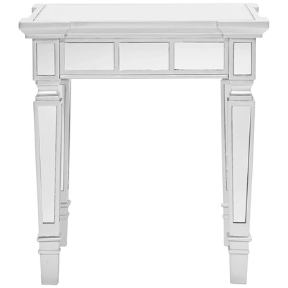 TABLE | Sophisticated End Table | Matte Silver Frame | Mirrored Tiles | Hollywood Glamour | casafoyer.myshopify.com