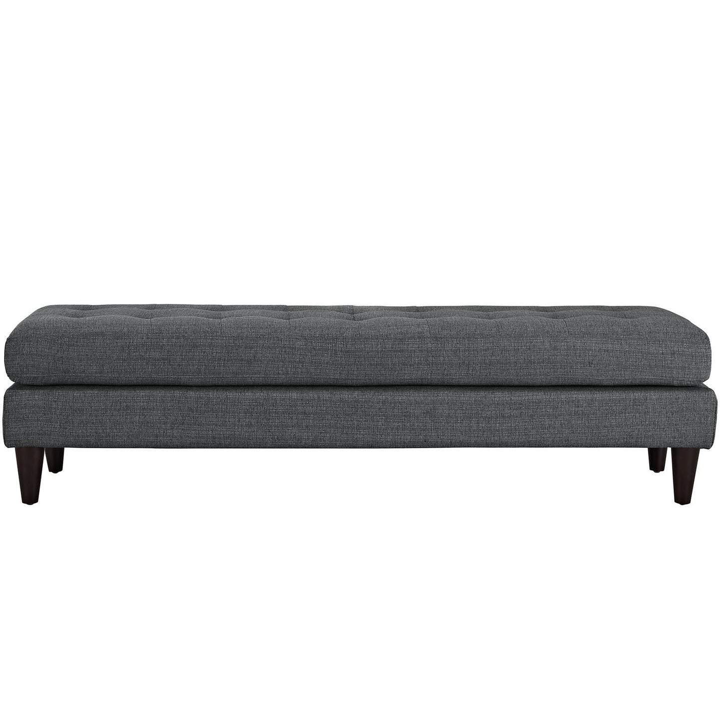 ottomans | CasaFoyer Empress Tufted Button Bench | Elegant Design | Luxurious Cushions | Solid Wood Legs | Gray Upholstery | Protects Floors | Adds Opulence | casafoyer.myshopify.com