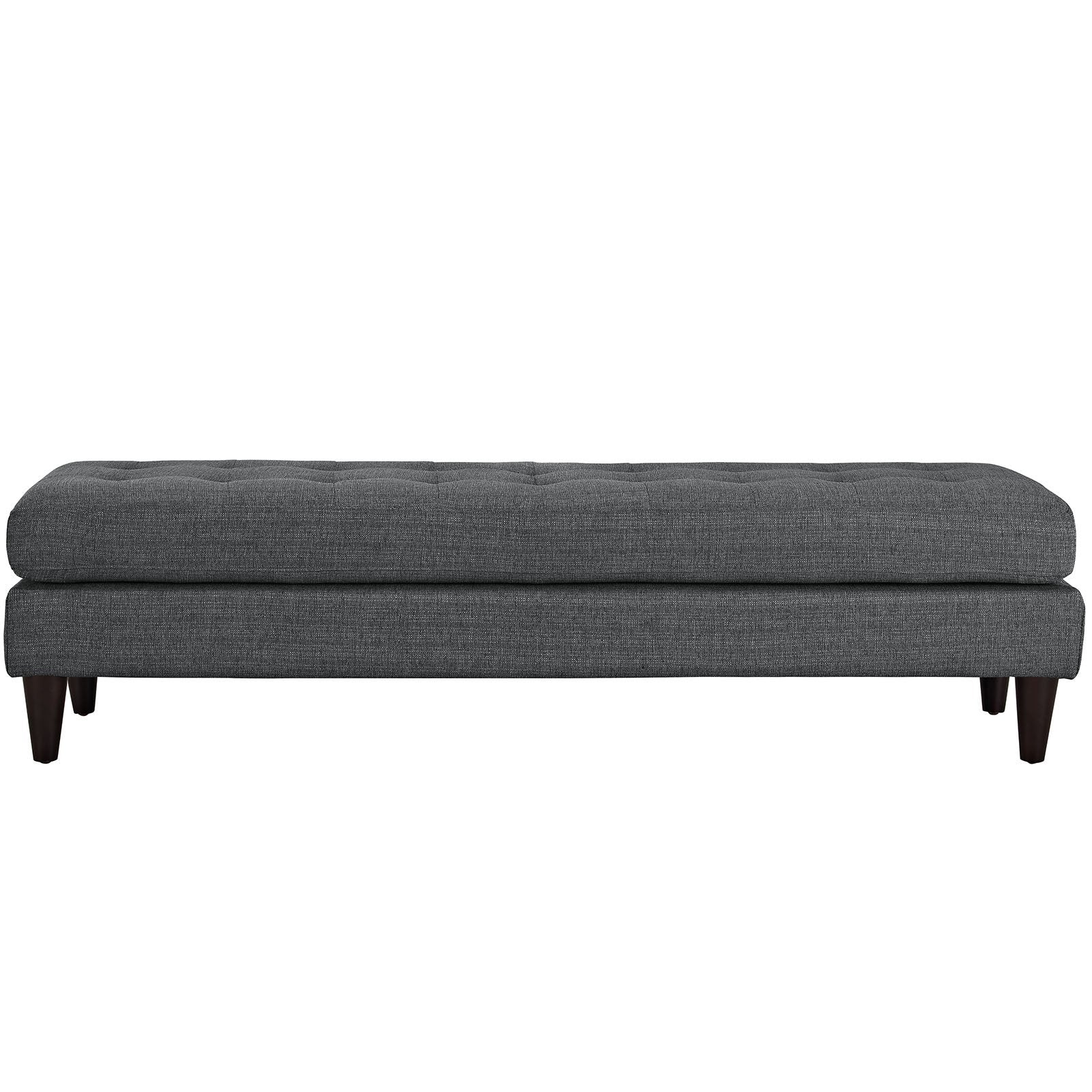 ottomans | CasaFoyer Empress Tufted Button Bench | Elegant Design | Luxurious Cushions | Solid Wood Legs | Gray Upholstery | Protects Floors | Adds Opulence | casafoyer.myshopify.com