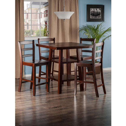 childrens table and chair sets | CasaFoyer Orlando High Table & Ladder Back Stool Set | Solid Wood | Antique Design | Ample Storage | Comfortable Seating | Versatile | Easy Assembly | casafoyer.myshopify.com