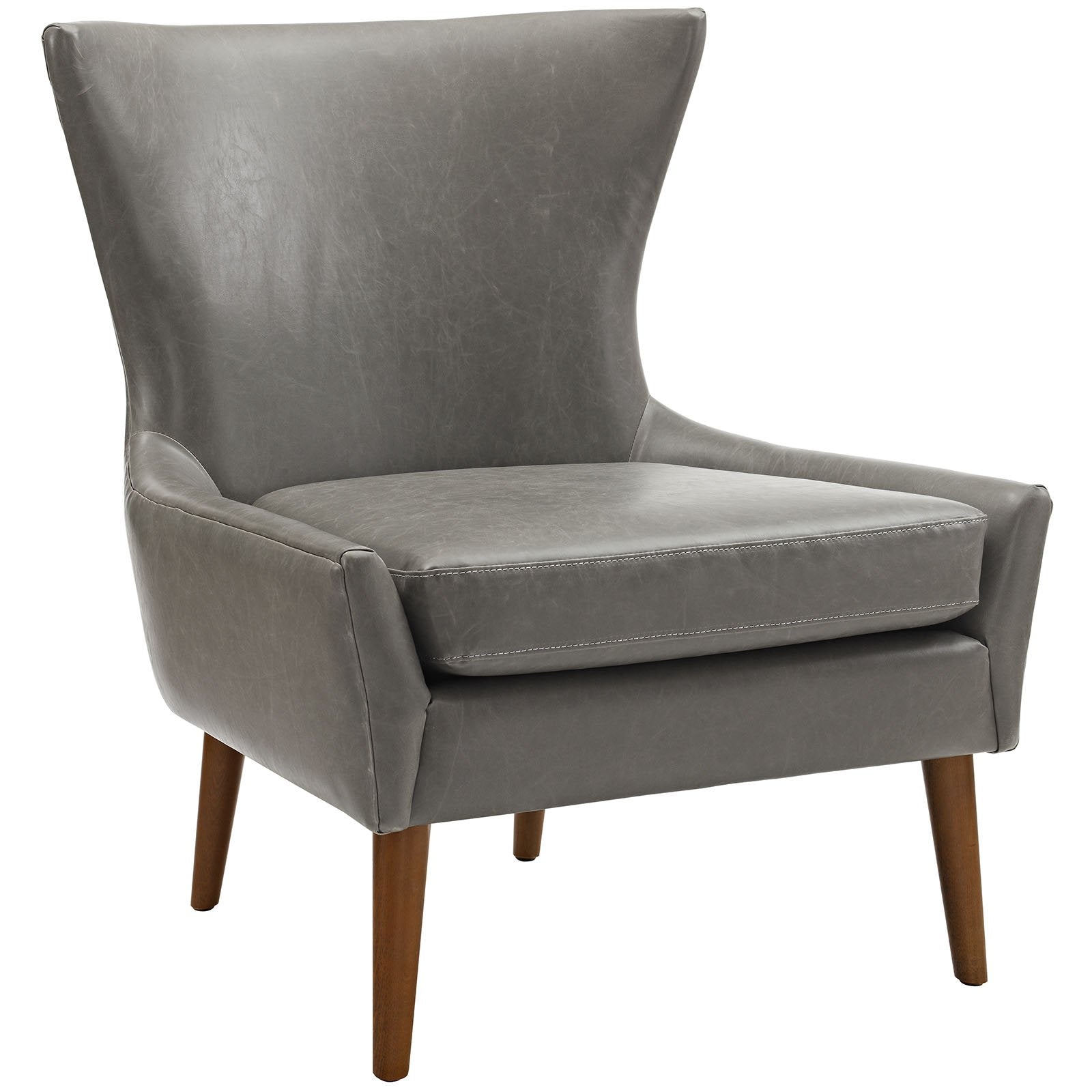 home office desk chairs | CasaFoyer Keen Armchair | Ultimate Comfort & Style | Spacious Wingtip Design | Plush Cushion & Supportive Backrest | Mid-Century Aesthetics | Solid Walnut Legs | High-Quality Vinyl Upholstery | Perfect for Modern Homes | casafoyer.myshopify.com