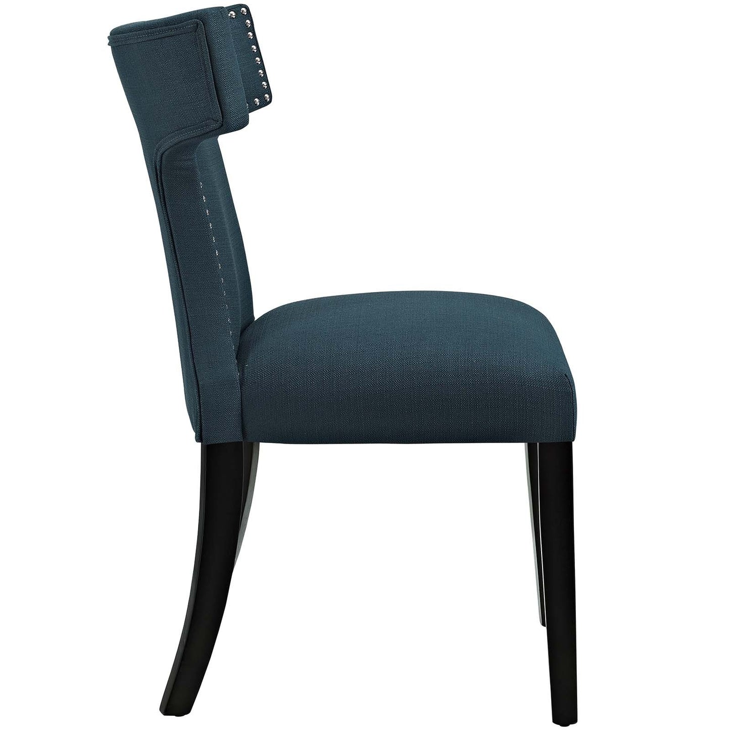 home office desk chairs | CasaFoyer Curve Dining Side Chair | Elegant Design | Nailhead Trim Detailing | Dense Foam Padding | Polyester Fabric Upholstery | Tapered Wood Legs | Non-Marking Foot Caps | Enhance Dining Ambiance | 1 Chair | casafoyer.myshopify.com