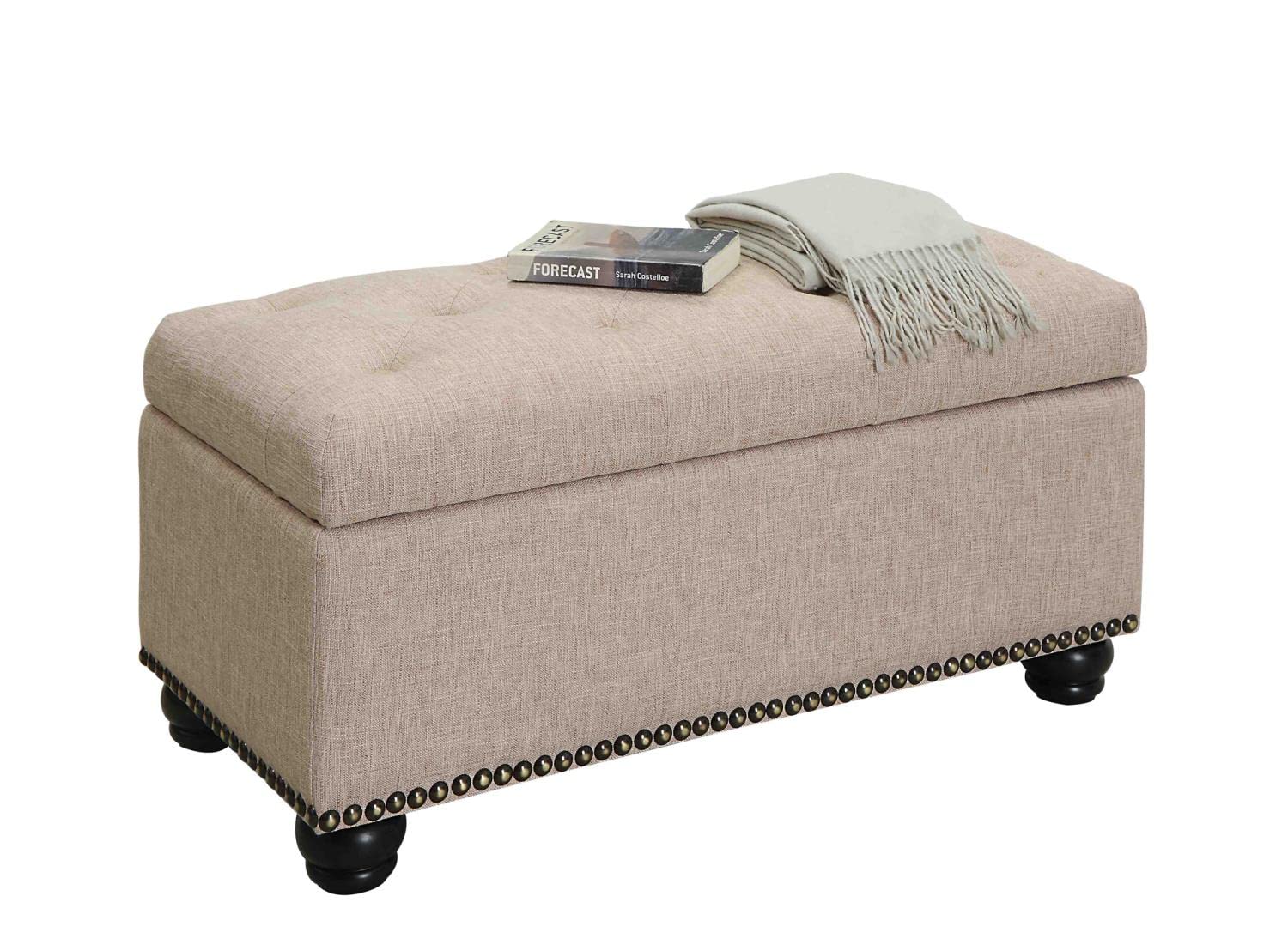 Ottoman | Designs4Comfort 7th Avenue | Nailhead Trim Storage Ottoman | Versatile Bench with Extra Storage | Enhance Your Decor | casafoyer.myshopify.com
