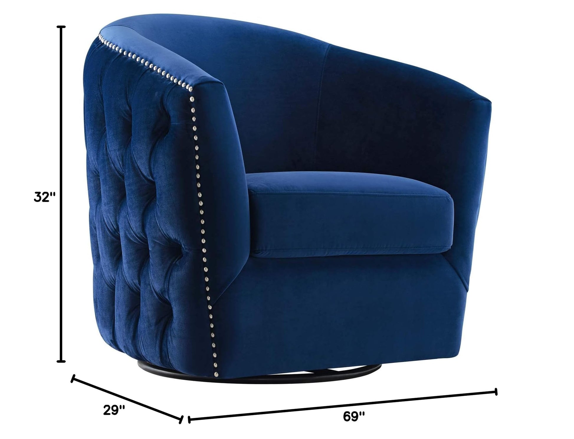 home office desk chairs | CasaFoyer Rogue Performance Velvet Swivel Armchair Set of 2 | Navy: Luxurious, Stylish, and Versatile | Enhance your living space with this stain-resistant armchair set featuring a 360-degree swivel base and cozy barrel back design. | casafoyer.myshopify.com