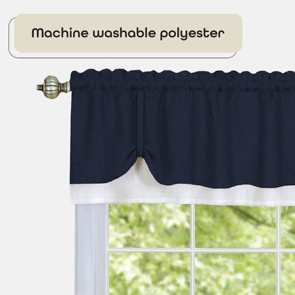 solar panels | CasaFoyer Darcy Window Curtain Valance | Polyester Fabric | 1.5 Rod Pocket | Kitchen Decor | Navy/White | 58x14 | casafoyer.myshopify.com