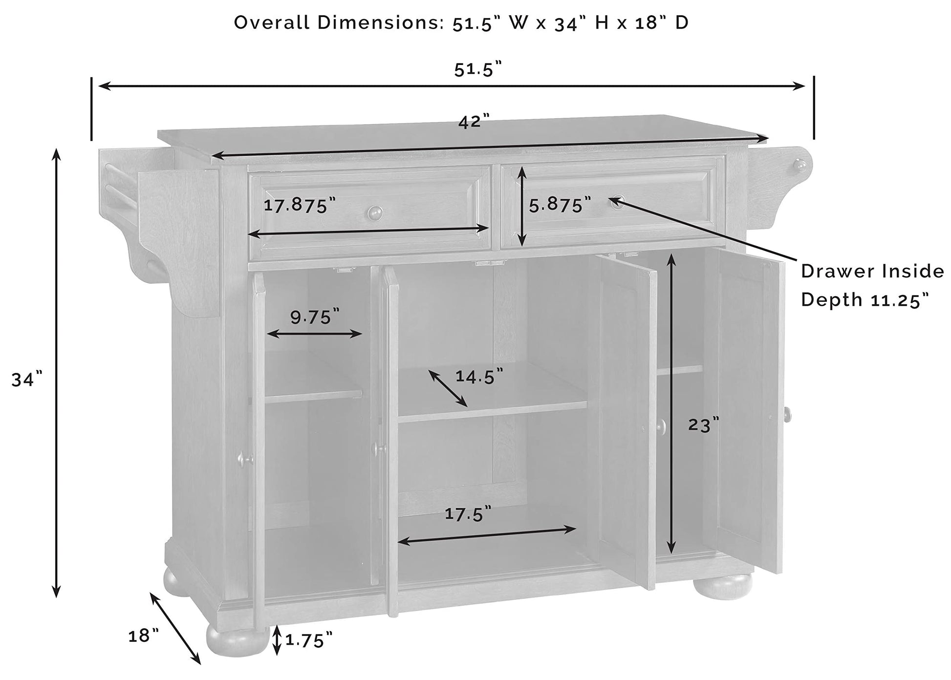 Kitchen Storage | Solid Hardwood Kitchen Island | Durable & Stylish | Ample Storage Space | Adjustable Shelves | Enhance Your Home | casafoyer.myshopify.com