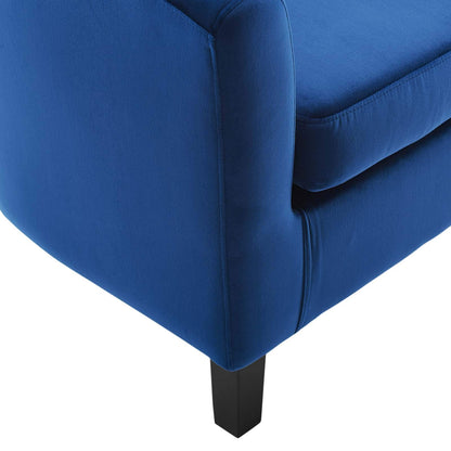 home office desk chairs | CasaFoyer Prospect Performance Velvet Lounge Accent Armchair | Stain-Resistant | Retro Modern Design | Ultimate Comfort | Navy | casafoyer.myshopify.com