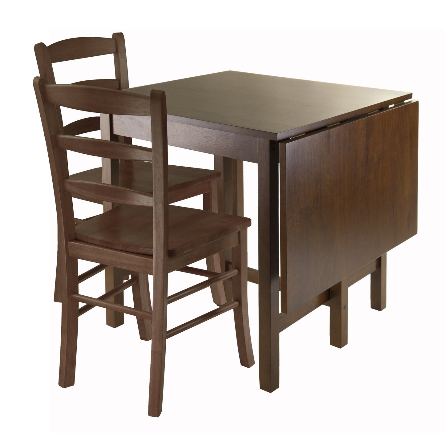 childrens table and chair sets | CasaFoyer Lynden Drop Leaf Dining Set | Space-Saving Table & 2 Chairs | Solid Wood | Antique Walnut Finish | 47.87W x 29.92D x 29.53H | casafoyer.myshopify.com