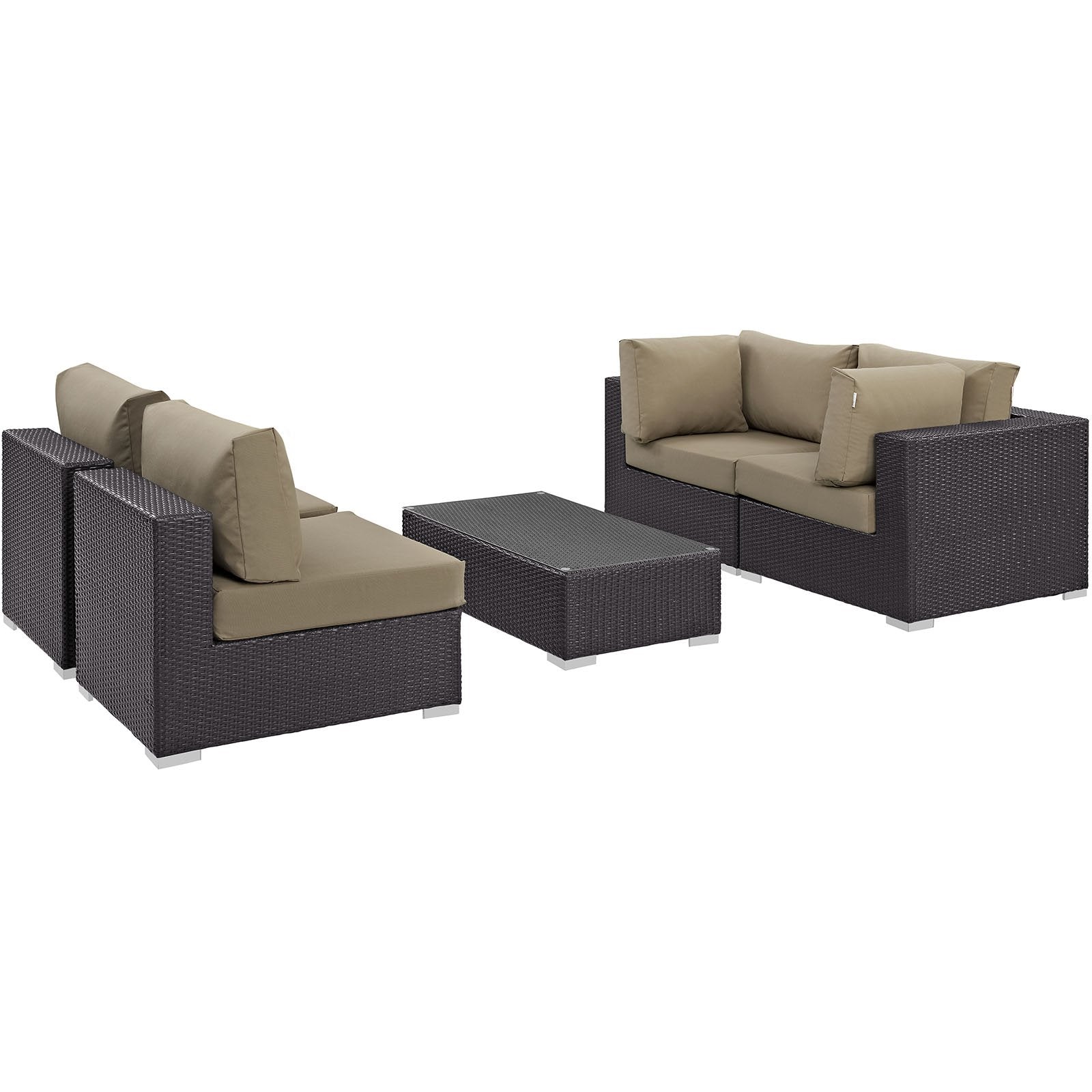 kitchen and dining room sets | CasaFoyer Convene Outdoor Sectional Set | Synthetic Rattan | Aluminum Frame | All-Weather Cushions | Patio, Backyard, Poolside Furniture | casafoyer.myshopify.com