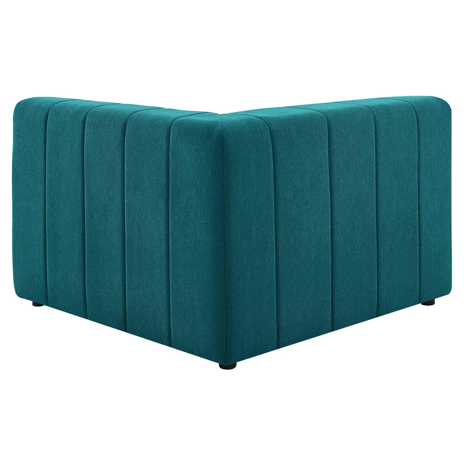 sofas | CasaFoyer Bartlett Upholstered Fabric 5-Piece Sectional Sofa | Retro Modern Style | Dense Foam Padding | Solid Wood Frame | Modular Connectors | Non-Marking Foot Caps | Teal | casafoyer.myshopify.com