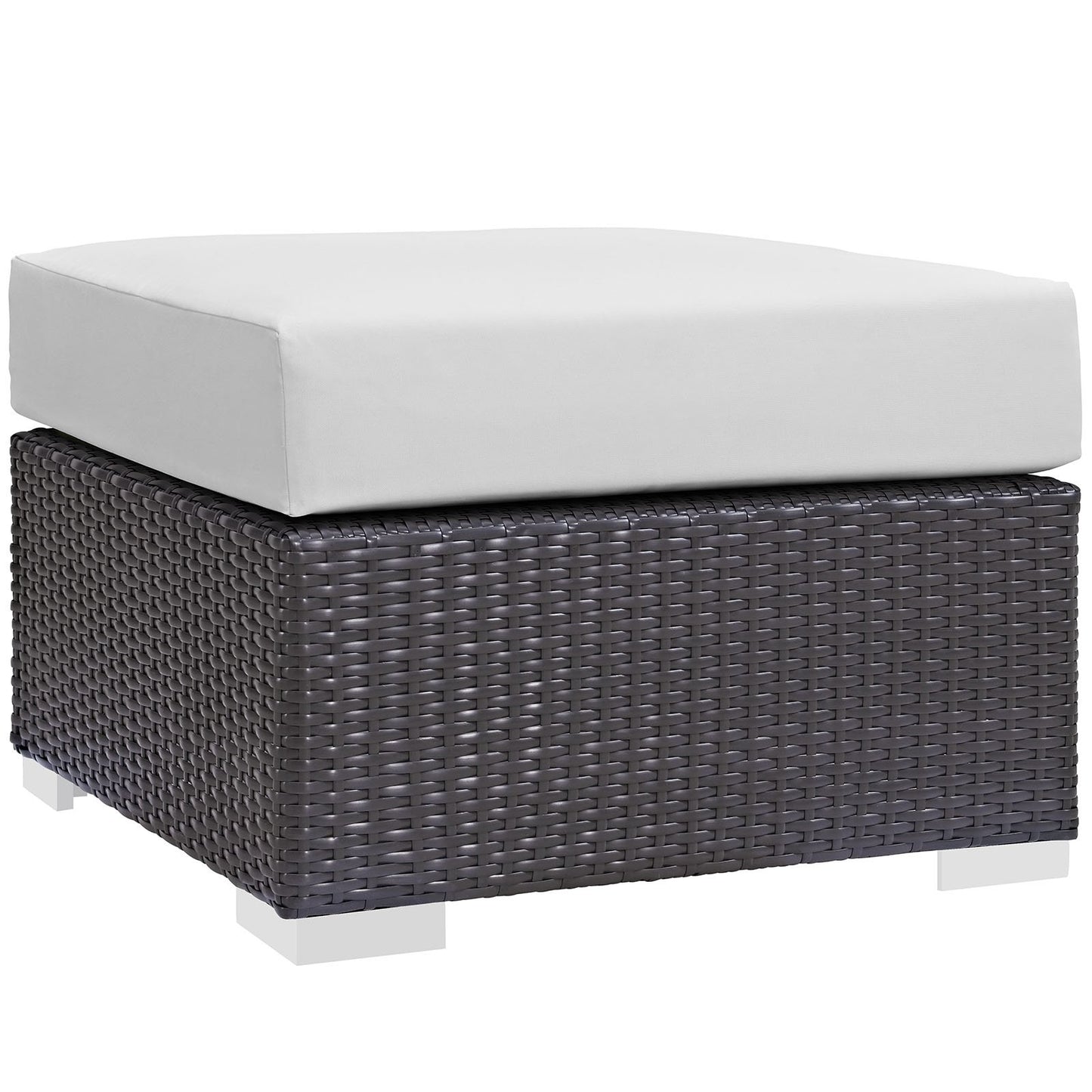 Ottoman | Convene Outdoor Sectional Ottoman | Durable Rattan & Aluminum Frame | All-Weather Cushions | Versatile Addition to Outdoor Collection | casafoyer.myshopify.com