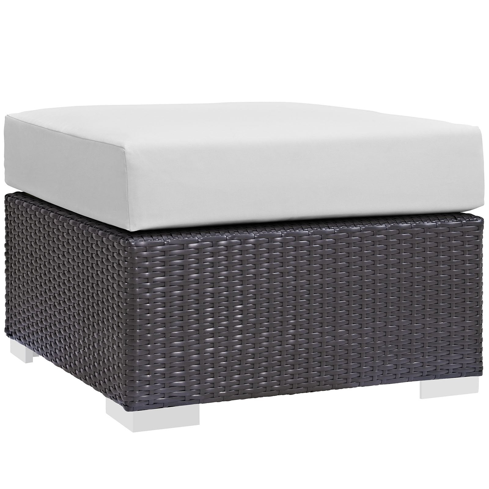 Ottoman | Convene Outdoor Sectional Ottoman | Durable Rattan & Aluminum Frame | All-Weather Cushions | Versatile Addition to Outdoor Collection | casafoyer.myshopify.com