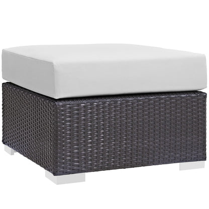 Ottoman | Convene Outdoor Sectional Ottoman | Durable Rattan & Aluminum Frame | All-Weather Cushions | Versatile Addition to Outdoor Collection | casafoyer.myshopify.com