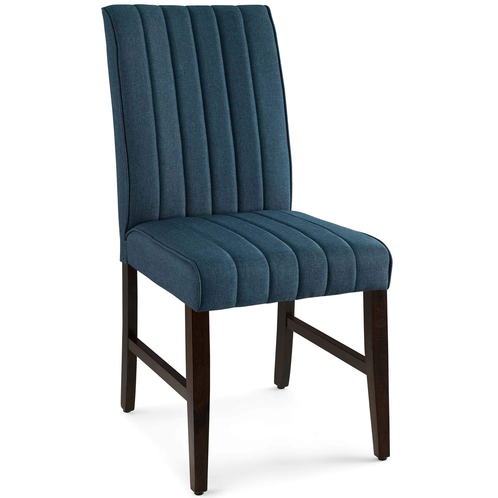 home office desk chairs | CasaFoyer Motivate Parsons Dining Side Chair Set of 2 | Elegant Blue Upholstered Fabric | Channel Tufting | Solid Wood Frame | Non-Marking Foot Caps | 331 lb Weight Capacity | casafoyer.myshopify.com