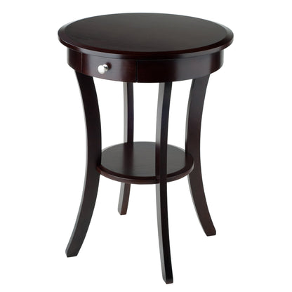 TABLE | Ergode  Wood Sasha Accent Table | Deluxe Size | Ample Space | Elegant Round Design | Storage Drawer & Display Shelf | Multiple Finishes | Easy Assembly | 20 W x 20 D x 27 H | casafoyer.myshopify.com