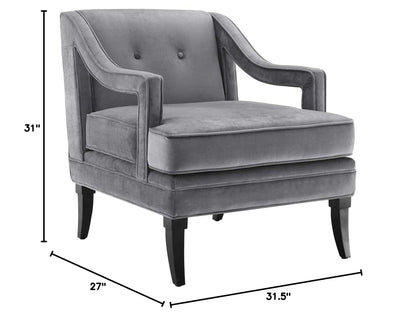 home office desk chairs | CasaFoyer Concur Performance Velvet Armchair | Sleek Design | Stain-Resistant | Plush Cushion | Machine Washable Cover | Solid Birch Legs | Modern & Mid-Century Decor | Gray | casafoyer.myshopify.com
