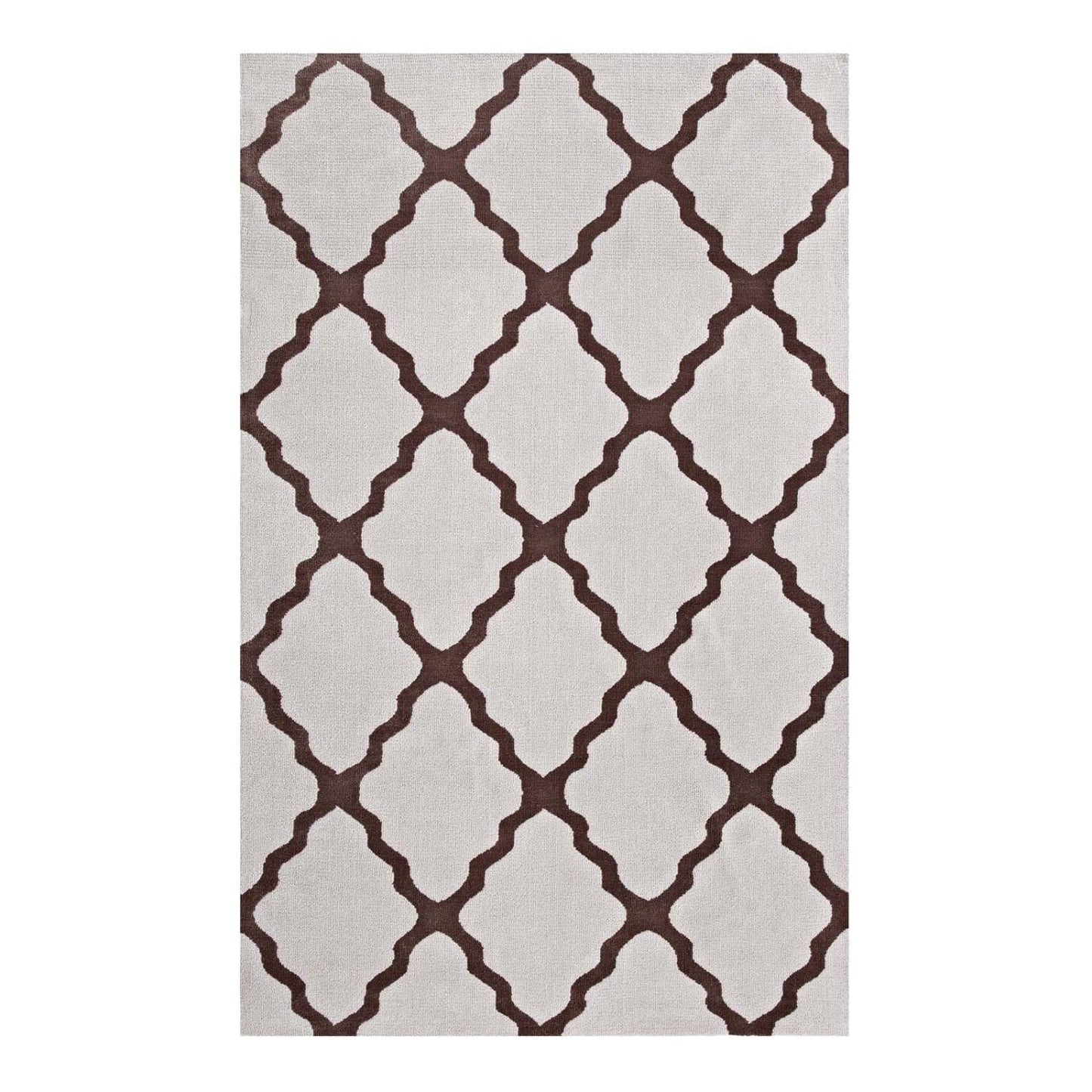 Carpet & Rugs | CasaFoyer Marja Moroccan Trellis Area Rug | Luxuriously Plush | Stain-Resistant | Durable | 5x8 Size | Brown and Gray | casafoyer.myshopify.com