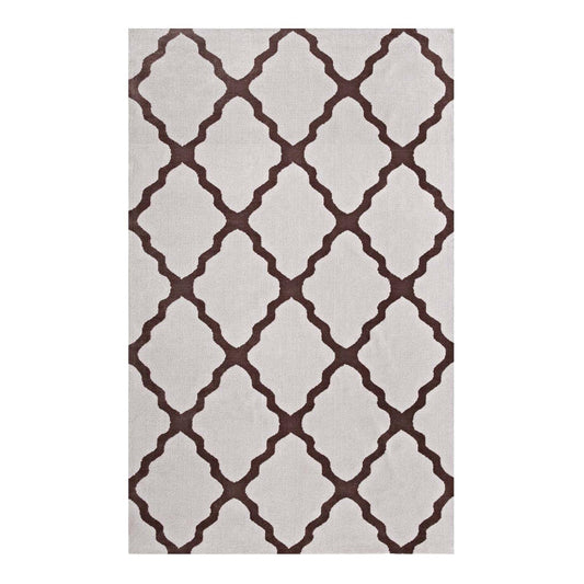 Carpet & Rugs | CasaFoyer Marja Moroccan Trellis Area Rug | Luxuriously Plush | Stain-Resistant | Durable | 5x8 Size | Brown and Gray | casafoyer.myshopify.com