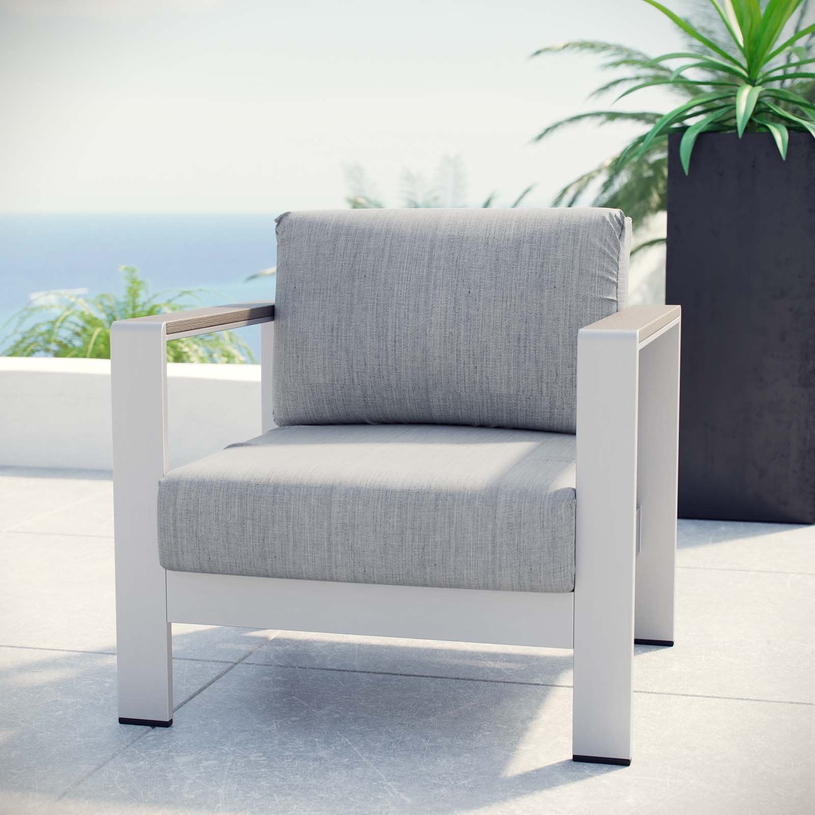 patio bistro sets | CasaFoyer Shore Outdoor Patio Arm Chair | Durable Aluminum Frame | Weather-Resistant Fabric | Stylish & Reliable | Set of 1 | casafoyer.myshopify.com
