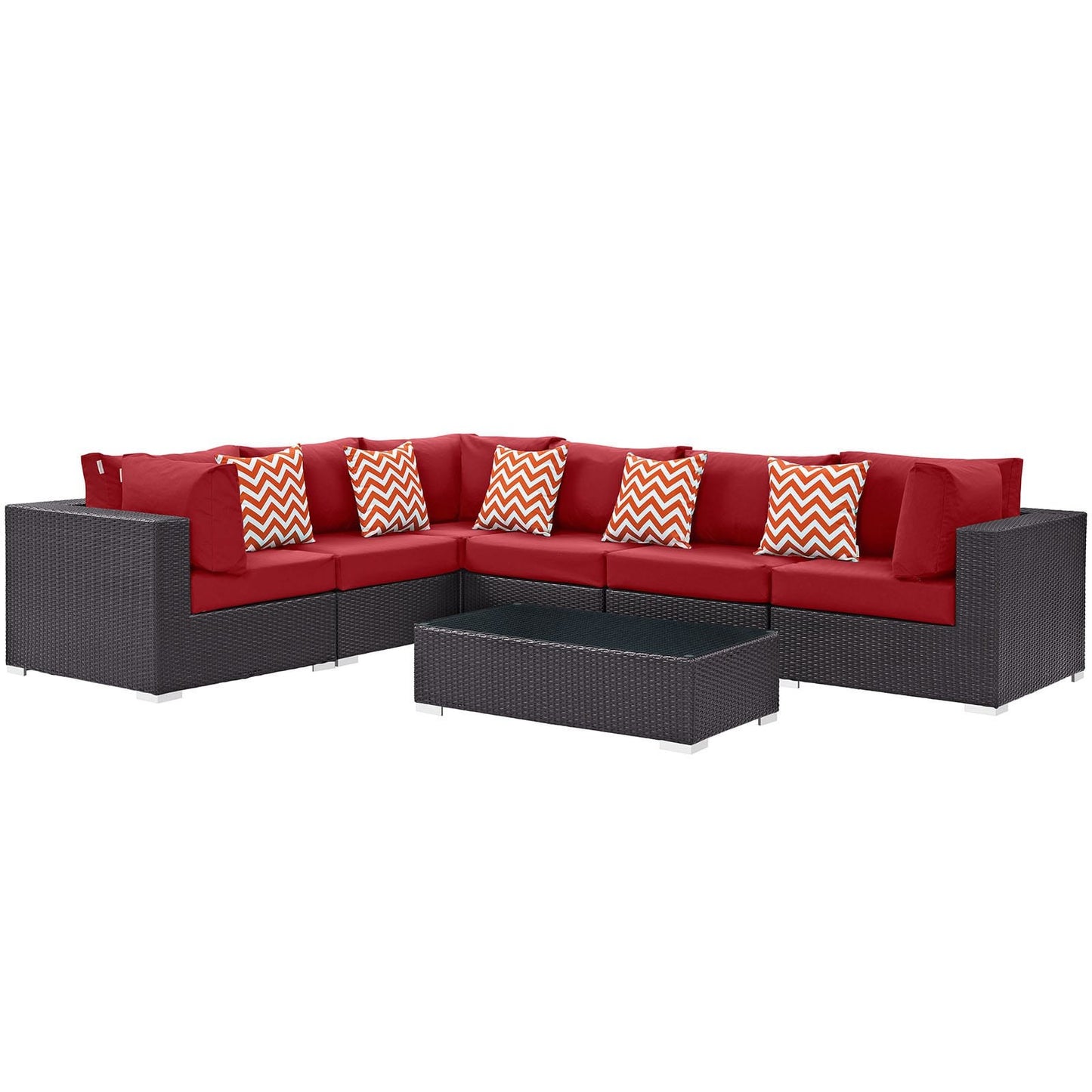 kitchen and dining room sets | CasaFoyer Convene Outdoor Sectional Set | Adjustable | Weather-Resistant | 7 Piece Patio Furniture | Pillows | Coffee Table | Armless & Corner Chairs | casafoyer.myshopify.com