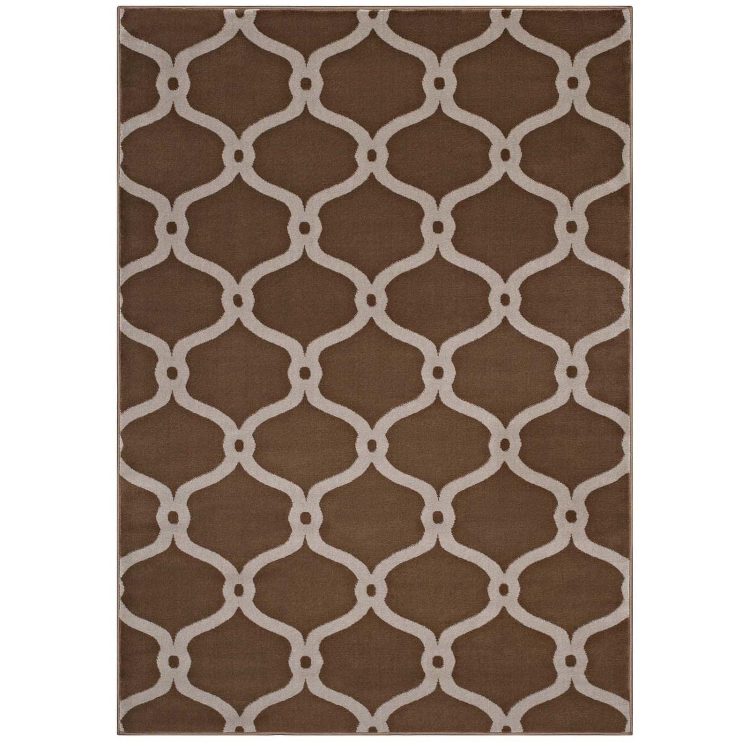 Carpet & Rugs | CasaFoyer Beltara Chain Link Transitional Trellis Area Rug | Durable, Stain Resistant | 8x10 | Dark Tan & Beige | casafoyer.myshopify.com