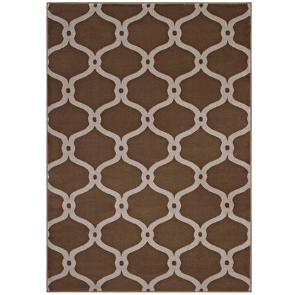 Carpet & Rugs | CasaFoyer Beltara Chain Link Transitional Trellis Area Rug | Durable, Stain Resistant | 8x10 | Dark Tan & Beige | casafoyer.myshopify.com