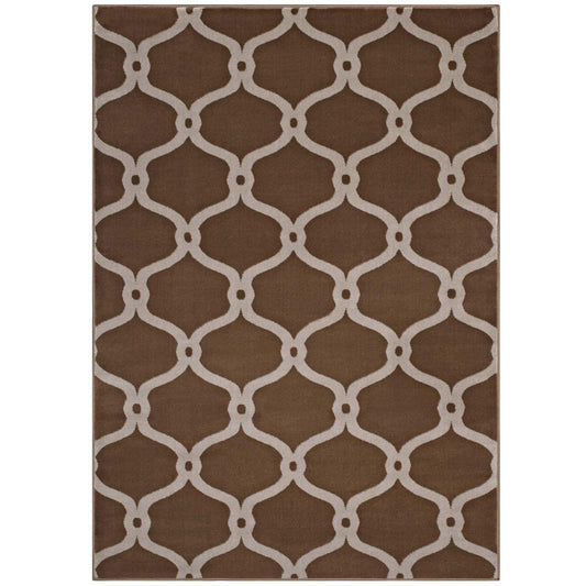 Carpet & Rugs | CasaFoyer Beltara Chain Link Transitional Trellis Area Rug | Durable, Stain Resistant | 8x10 | Dark Tan & Beige | casafoyer.myshopify.com