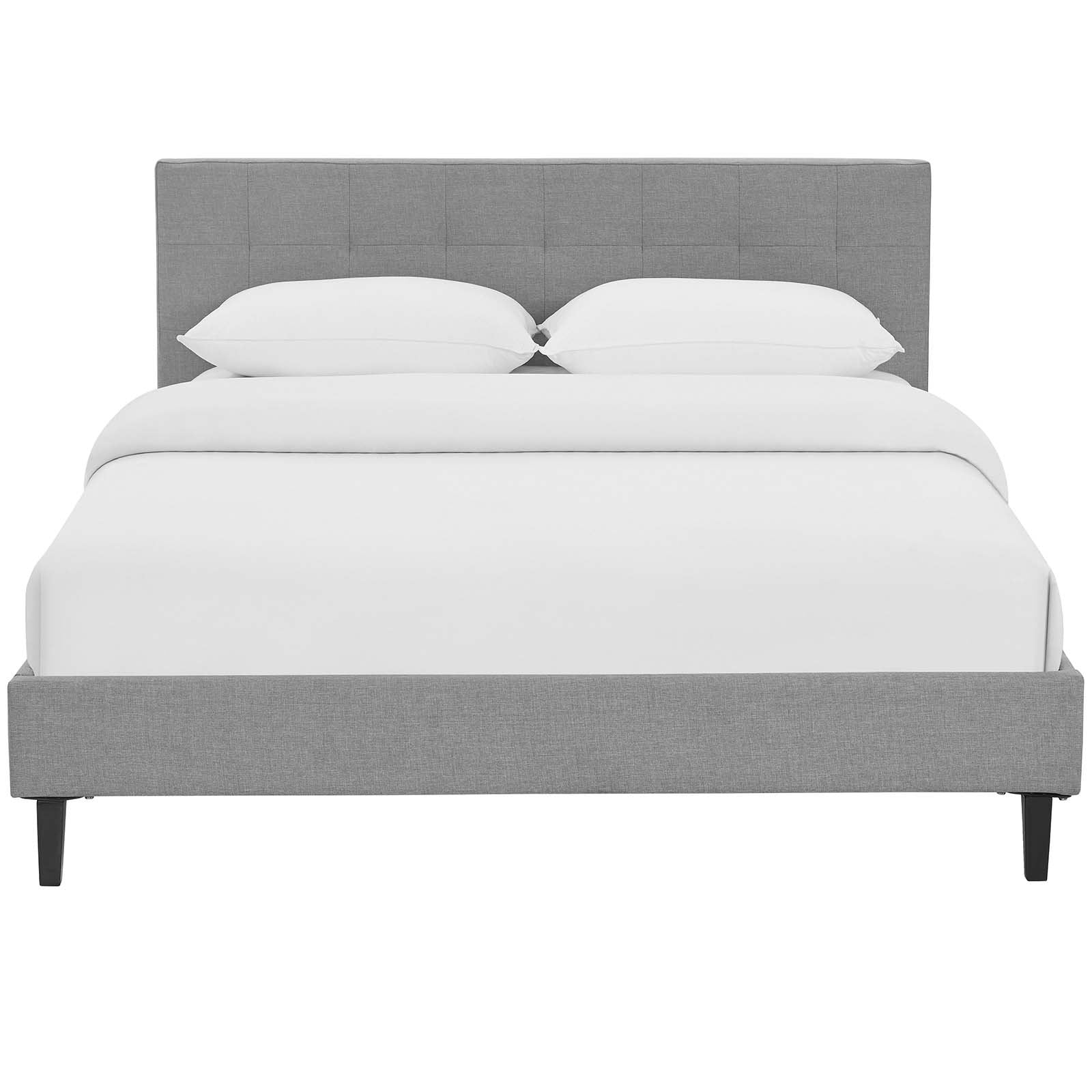 Bed | CasaFoyer Linnea Platform Bed | Elegant Upholstered Full Bed | Tufted Headboard | Solid Wood Legs | Slatted Support System | Versatile for Memory Foam, Spring, Latex, and Hybrid Mattresses | Weight Capacity 1300 lbs | Light Gray | casafoyer.myshopify.com