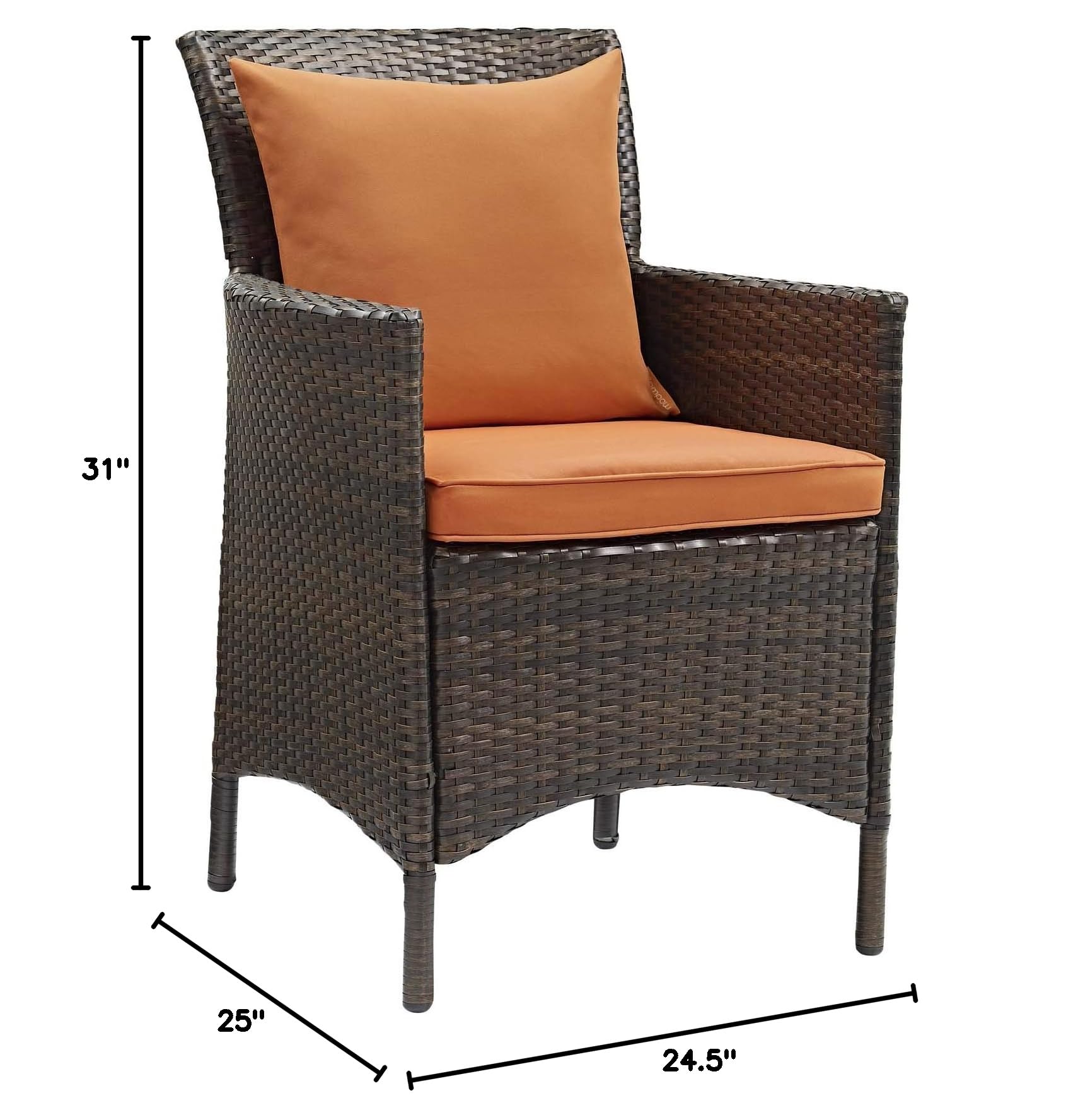 patio bistro sets | CasaFoyer Conduit Outdoor Patio Dining Armchair | Transitional Style | Durable Aluminum Frame | UV-Resistant Wicker Rattan | Comfortable Cushions | All-Weather Design | casafoyer.myshopify.com