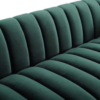 sofas | CasaFoyer Entertain Vertical Channel Tufted Sofa | Dusty Rose | Luxurious Stain-Resistant Velvet | Extra-Wide Retro-Modern Centerpiece | 900 lbs Weight Capacity | casafoyer.myshopify.com