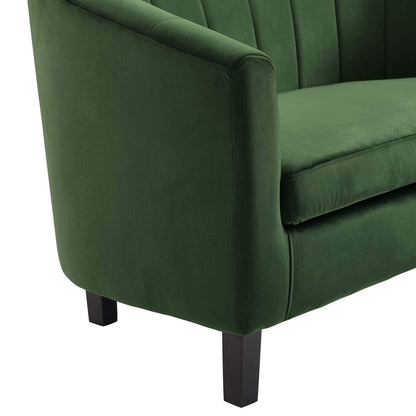 home office desk chairs | CasaFoyer Prospect Performance Velvet Armchair | Modern Barrel Back Design | Stain-Resistant Fabric | Elegant Channel Tufting | Retro Modern Elements | Densely Padded | Set of 1 | casafoyer.myshopify.com