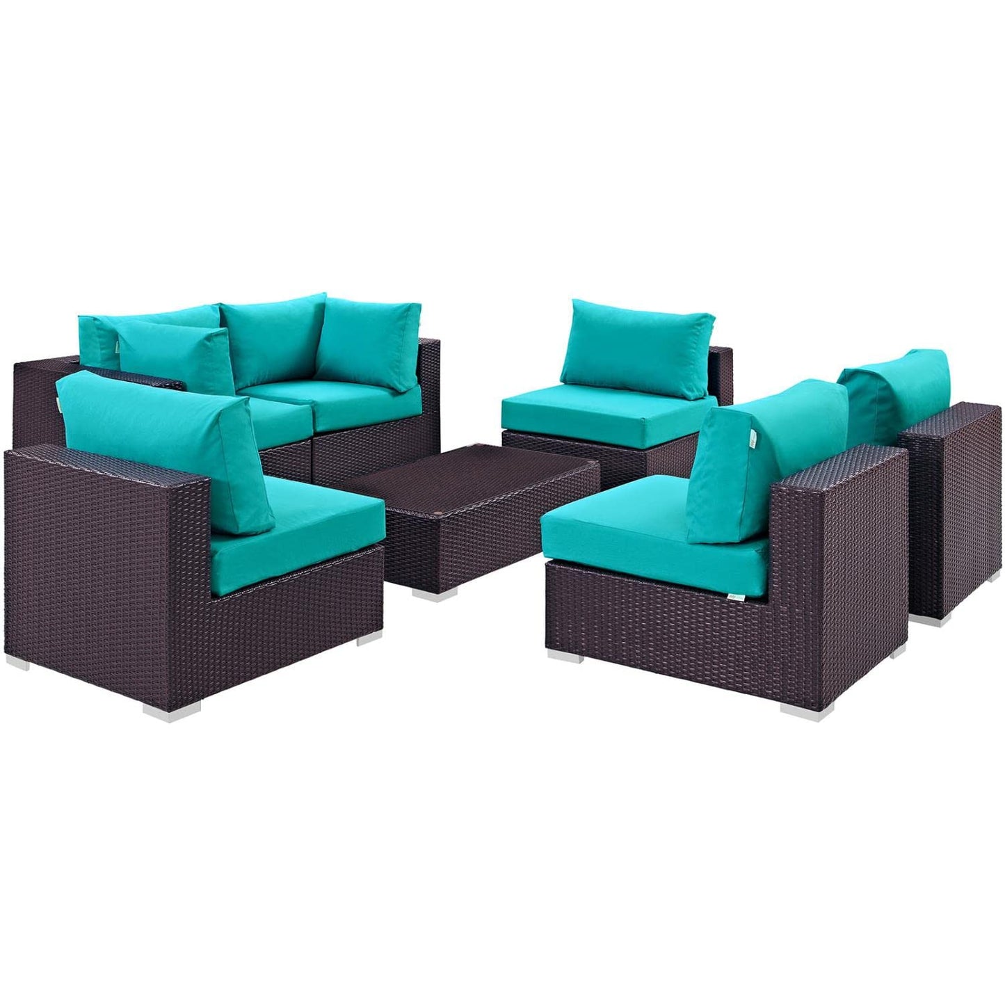 kitchen and dining room sets | CasaFoyer Convene Outdoor Sectional Set | Durable Rattan Weave | Weather-Resistant Cushions | 7-Piece Patio Furniture | casafoyer.myshopify.com