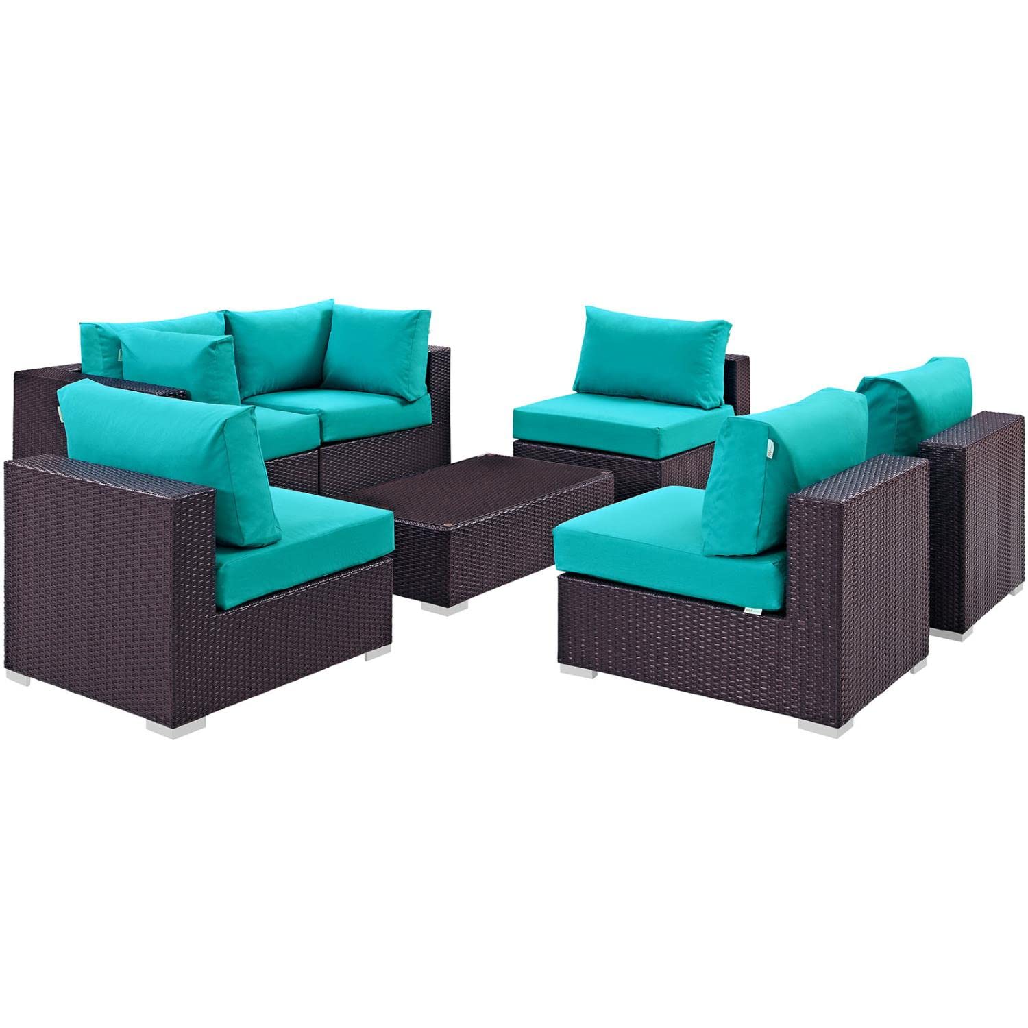 kitchen and dining room sets | CasaFoyer Convene Outdoor Sectional Set | Durable Rattan Weave | Weather-Resistant Cushions | 7-Piece Patio Furniture | casafoyer.myshopify.com