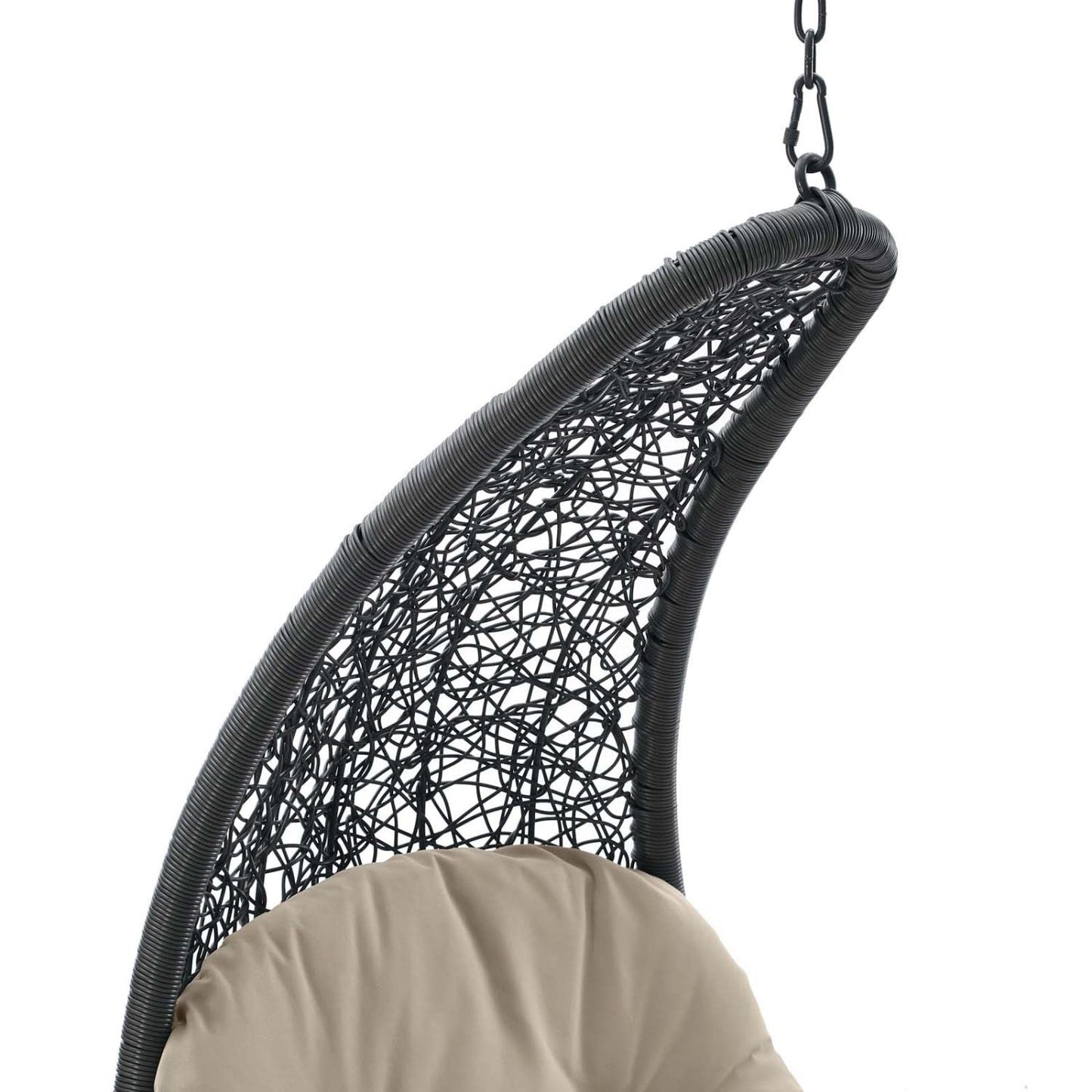executive chairs | CasaFoyer Landscape Outdoor Patio Hanging Chaise Lounge Swing Chair | Modern Design | All-Weather Cushion | Sturdy Metal Chain | Ideal for Patio, Backyard, Porch, Poolside | Light Gray and Tan Weave | casafoyer.myshopify.com