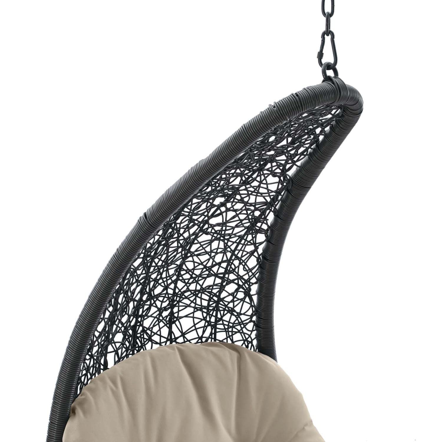 executive chairs | CasaFoyer Landscape Outdoor Patio Hanging Chaise Lounge Swing Chair | Modern Design | All-Weather Cushion | Sturdy Metal Chain | Ideal for Patio, Backyard, Porch, Poolside | Light Gray and Tan Weave | casafoyer.myshopify.com