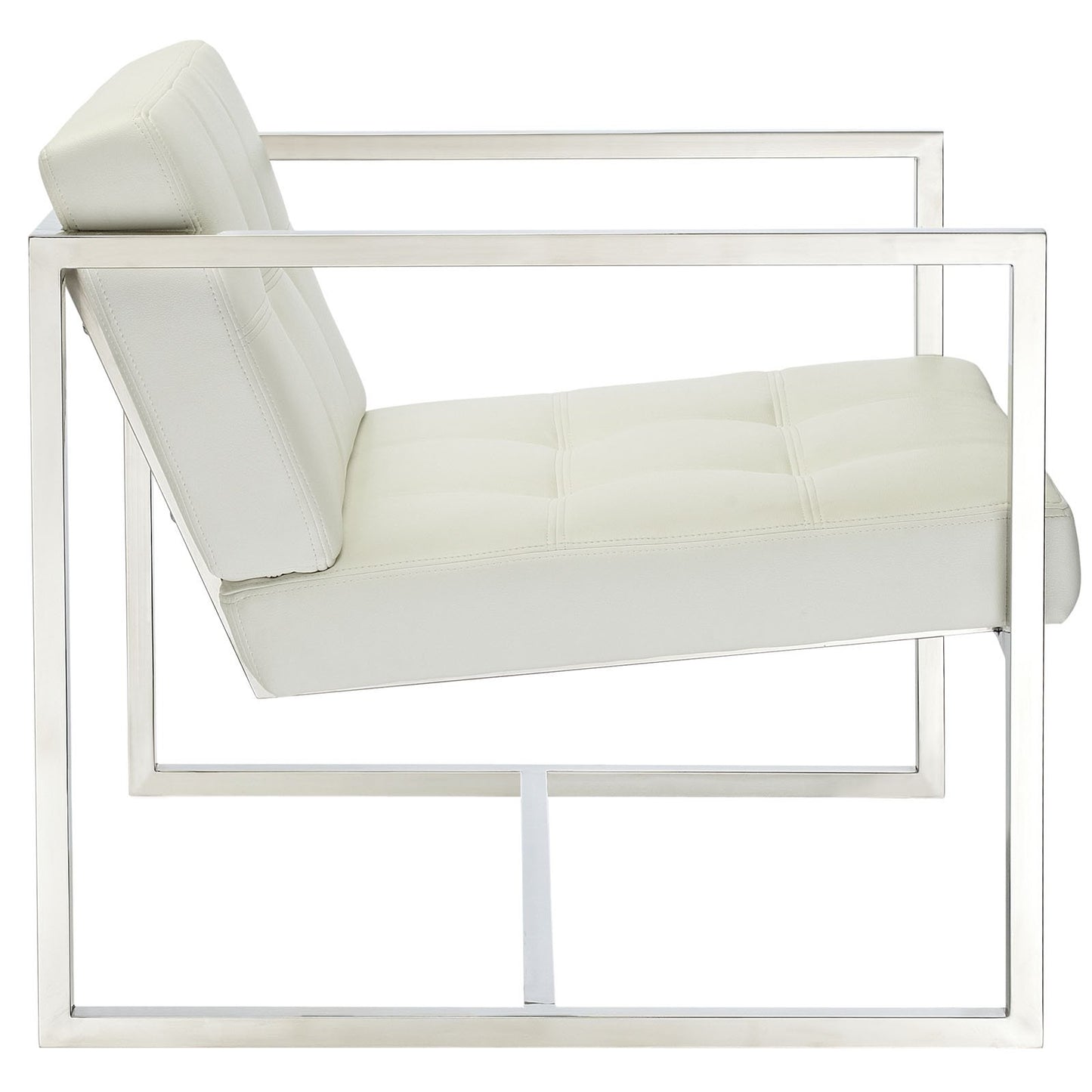 home office desk chairs | CasaFoyer Hover Modern Reception Chair | Mid-Century Lounge Seating | Padded Vinyl Seat | Stainless Steel Frame | White | casafoyer.myshopify.com