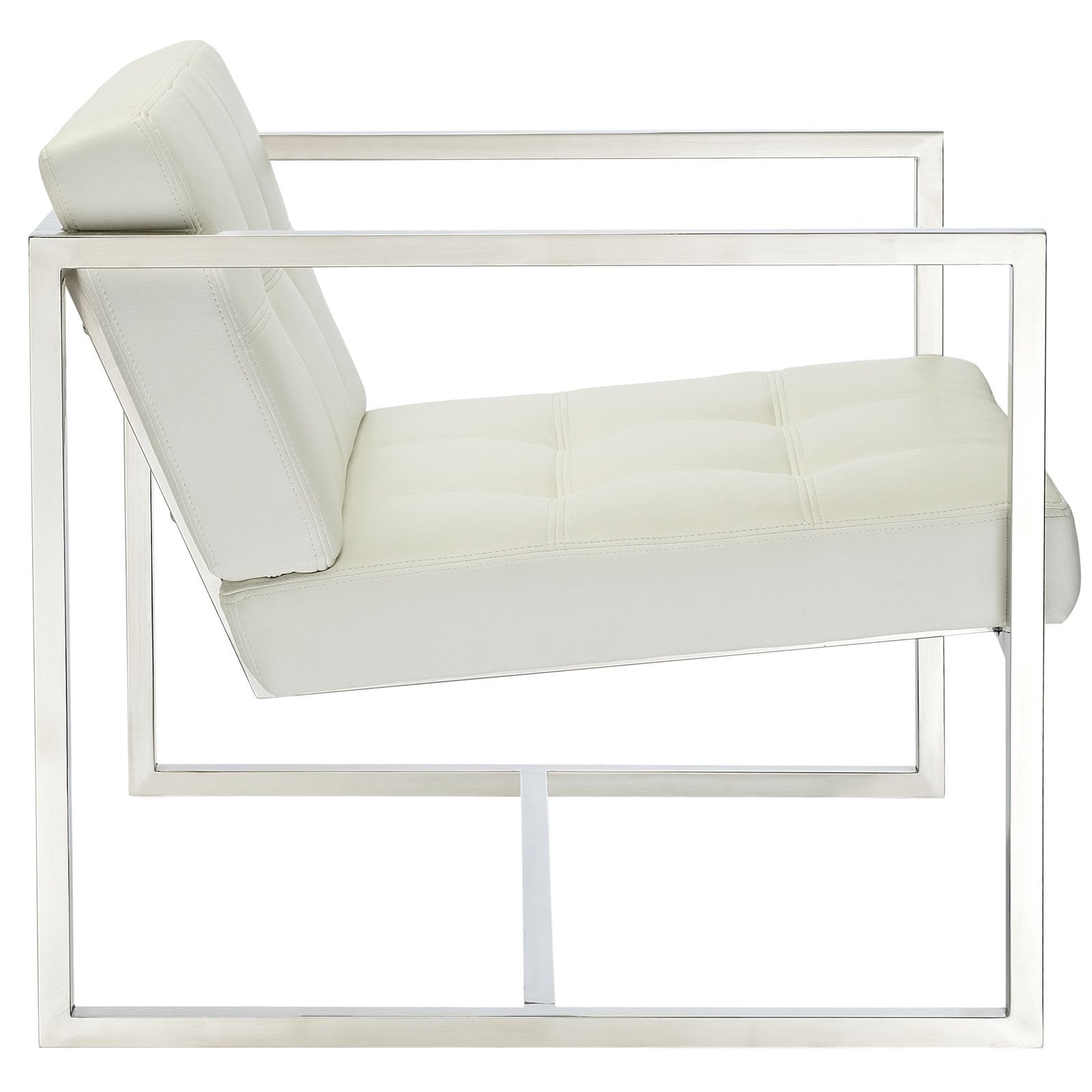 home office desk chairs | CasaFoyer Hover Modern Reception Chair | Mid-Century Lounge Seating | Padded Vinyl Seat | Stainless Steel Frame | White | casafoyer.myshopify.com