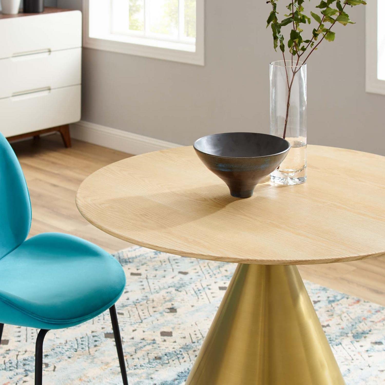 patio dining tables | CasaFoyer Tupelo 40 Dining Table | Modern Style | Mid-Century Charm | Elegant Organic Shape | Durable MDF Tabletop | Sleek Gold Metal Base | Easy to Clean | Non-Marking Ring | Assembly Required | casafoyer.myshopify.com