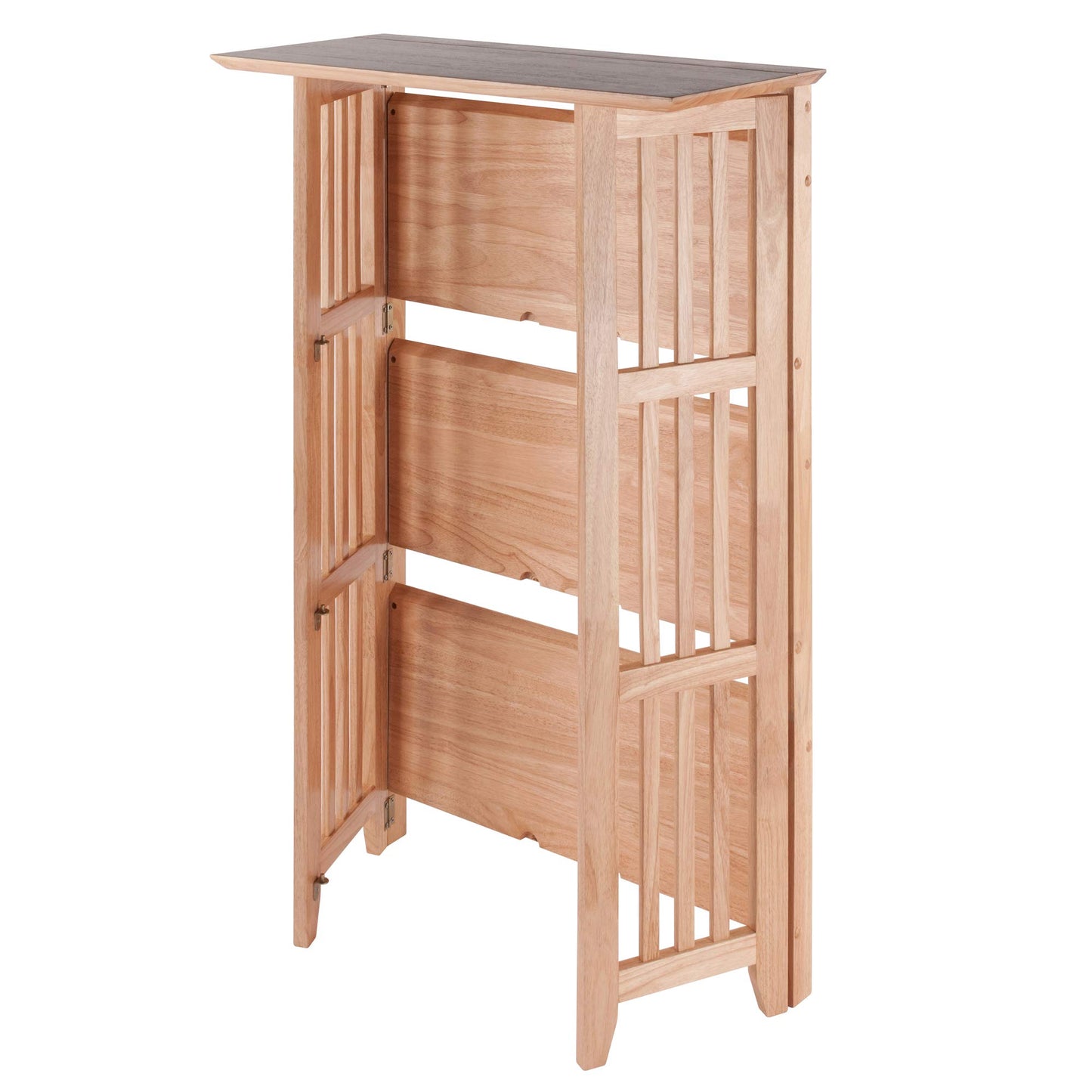 SHELF | Ergode Mission Foldable Shelf | Space-saving Storage Unit | 4 Shelves | 26W x 12.3D x 42H | Supports up to 50 lbs | Natural Finish | casafoyer.myshopify.com