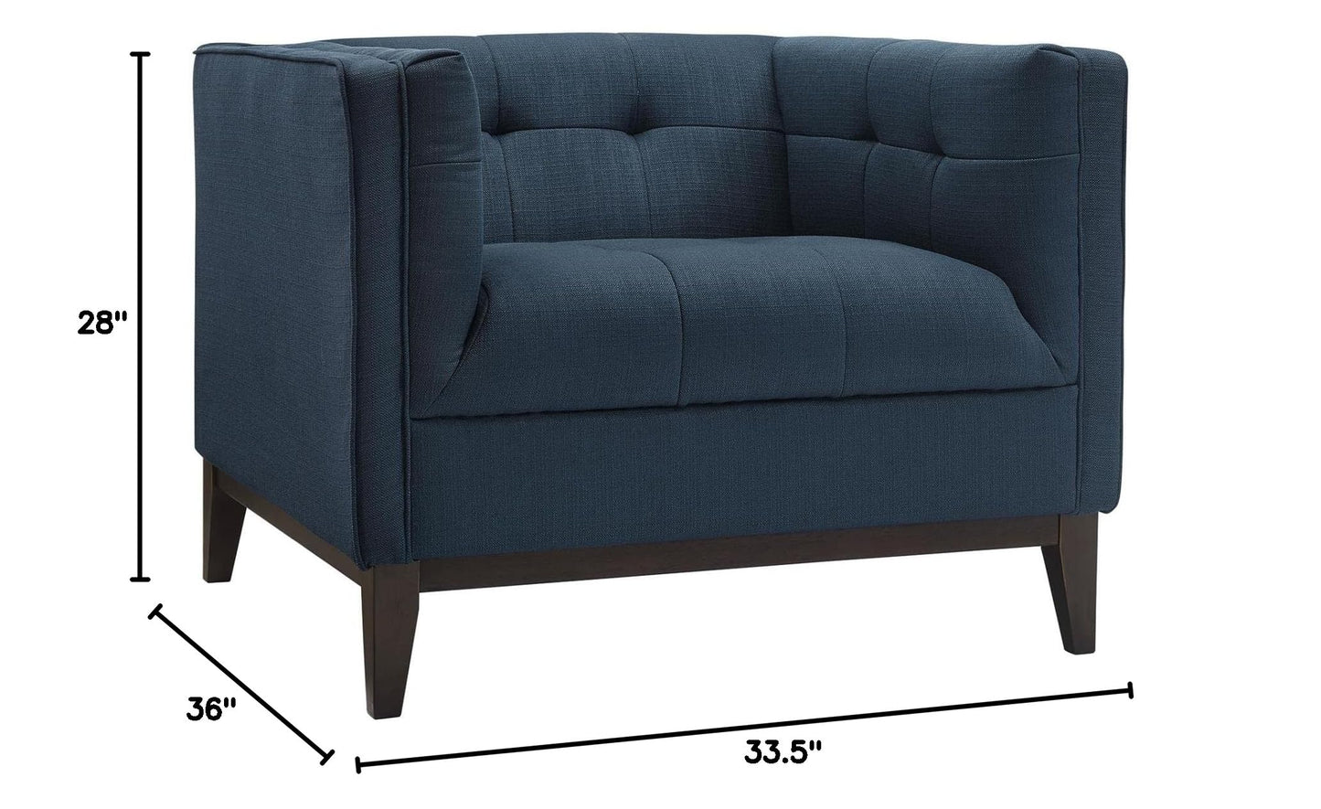 home office desk chairs | CasaFoyer Serve Armchair | Tufted Buttons | Polyester Upholstery | Comfortable Foam Cushioning | Walnut Stained Legs | Ideal for Living Rooms & Reception Areas | casafoyer.myshopify.com